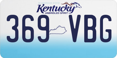 KY license plate 369VBG