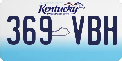 KY license plate 369VBH
