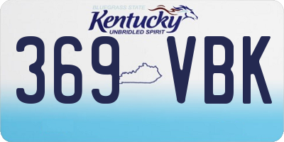 KY license plate 369VBK