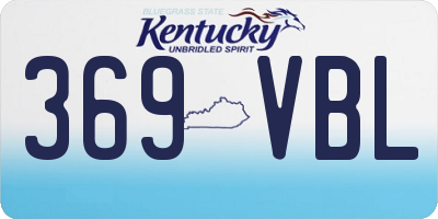 KY license plate 369VBL