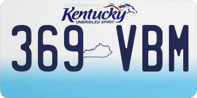 KY license plate 369VBM