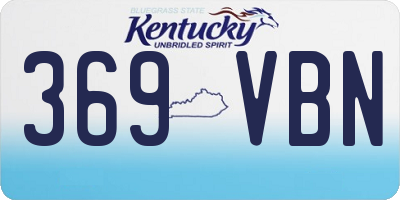 KY license plate 369VBN