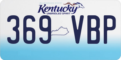 KY license plate 369VBP