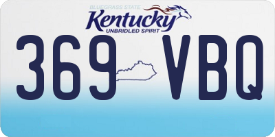 KY license plate 369VBQ