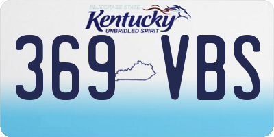 KY license plate 369VBS