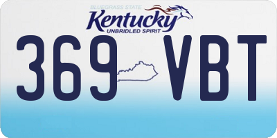 KY license plate 369VBT