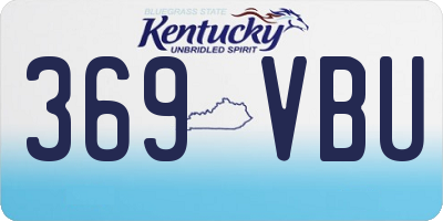 KY license plate 369VBU