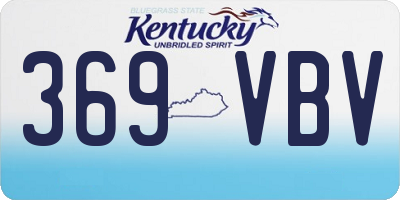 KY license plate 369VBV