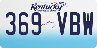 KY license plate 369VBW