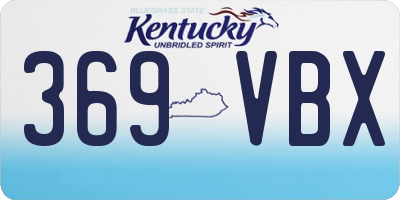 KY license plate 369VBX