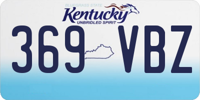 KY license plate 369VBZ