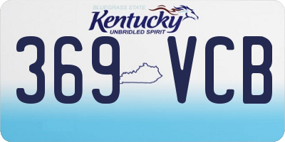 KY license plate 369VCB