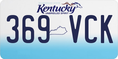 KY license plate 369VCK