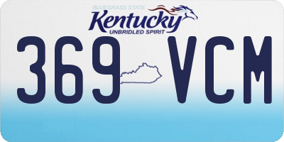 KY license plate 369VCM