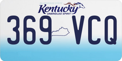 KY license plate 369VCQ