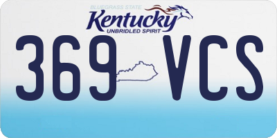 KY license plate 369VCS