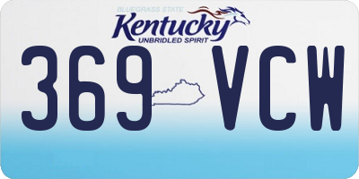KY license plate 369VCW