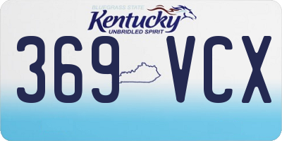 KY license plate 369VCX