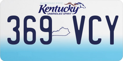 KY license plate 369VCY