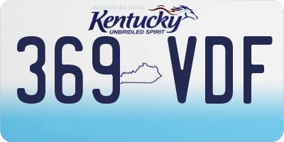 KY license plate 369VDF