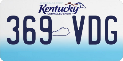 KY license plate 369VDG