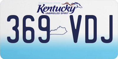 KY license plate 369VDJ
