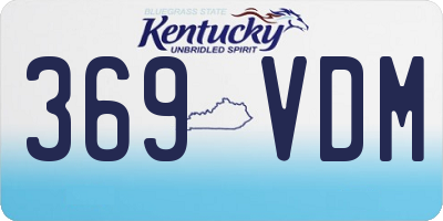 KY license plate 369VDM