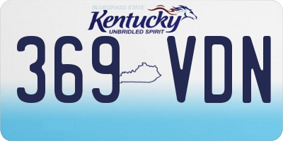 KY license plate 369VDN