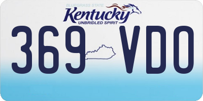 KY license plate 369VDO