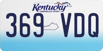 KY license plate 369VDQ