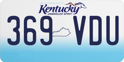 KY license plate 369VDU