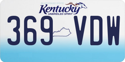 KY license plate 369VDW