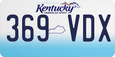 KY license plate 369VDX
