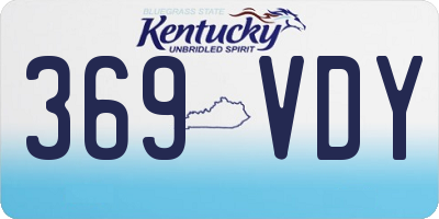 KY license plate 369VDY