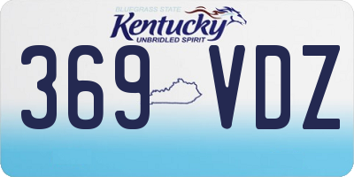 KY license plate 369VDZ