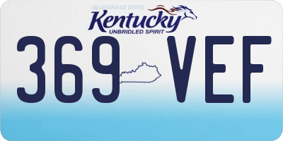 KY license plate 369VEF