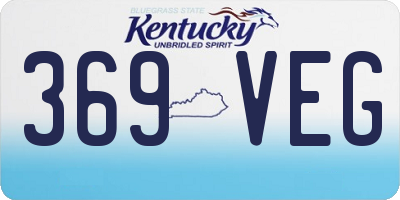 KY license plate 369VEG