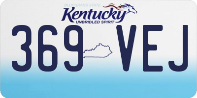 KY license plate 369VEJ