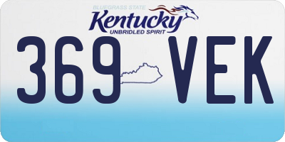 KY license plate 369VEK