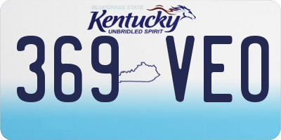 KY license plate 369VEO