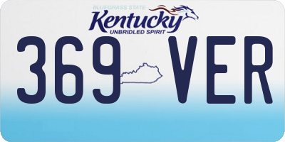 KY license plate 369VER