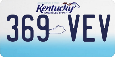 KY license plate 369VEV