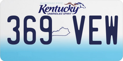 KY license plate 369VEW