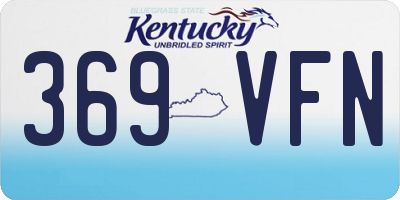 KY license plate 369VFN