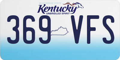 KY license plate 369VFS