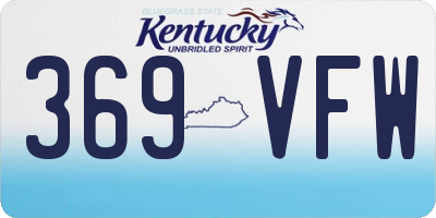 KY license plate 369VFW