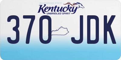 KY license plate 370JDK