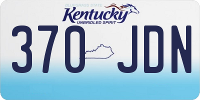 KY license plate 370JDN