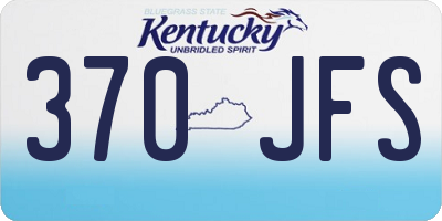 KY license plate 370JFS