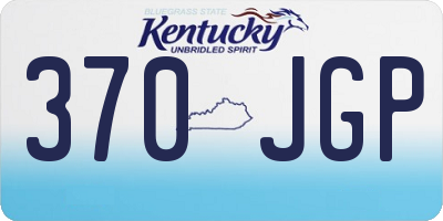 KY license plate 370JGP